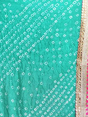 green art silk bandhani dupatta - 15438977 - Standard Image - 2