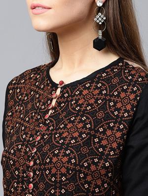 Printed flared ethnic dress - 15440579 - Standard Image - 5