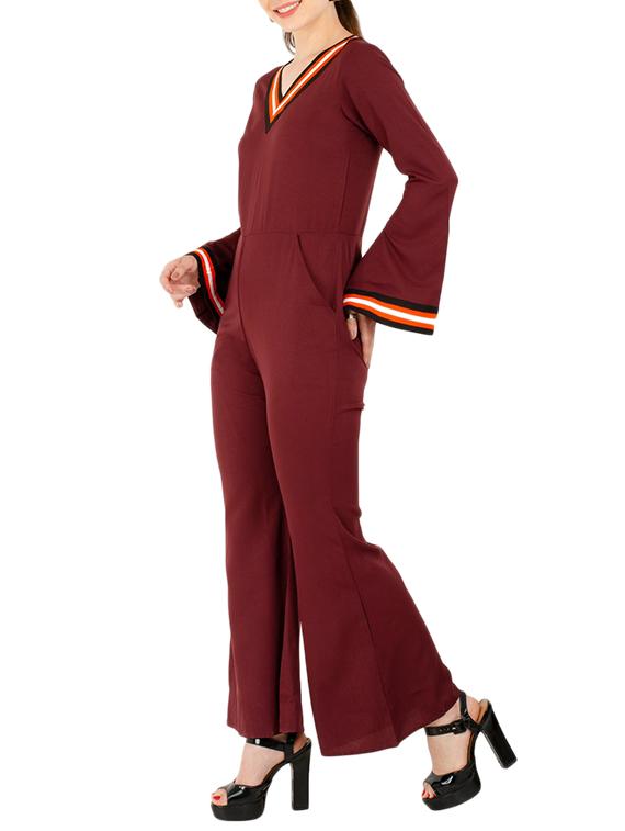 bell sleeved flared full leg jumpsuit - 15440667 - Zoom Image - 2