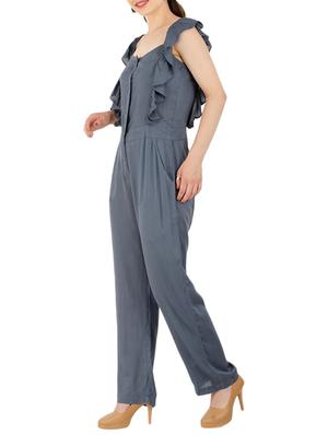 ruffled detail full leg jumpsuit - 15440691 - Standard Image - 2
