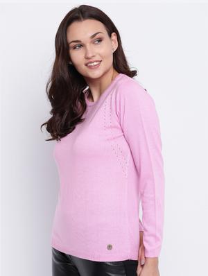 pointelle knit woolen pullover - 15440747 - Standard Image - 2