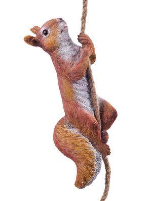 Squirrel Climbing Rope Decor ( Animal statue, Garden decor , Home decor, gift , hanging decoration , balcony ) - 15440886 - Standard Image - 2