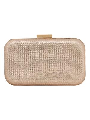 gold leatherette (pu) box clutch - 15441149 - Standard Image - 2