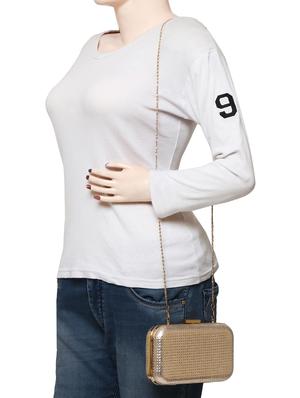 gold leatherette (pu) box clutch - 15441149 - Standard Image - 5