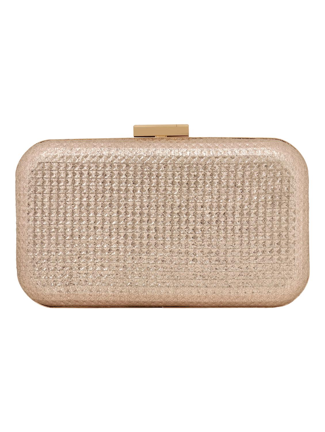 gold leatherette (pu) box clutch - 15441149 - Zoom Image - 2