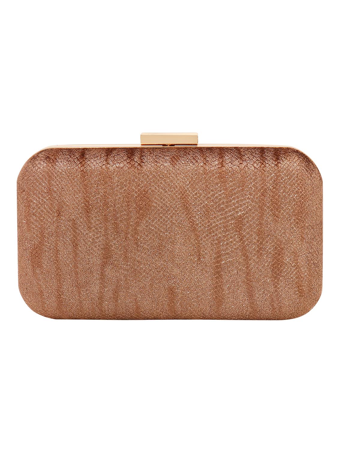 brown shimmer box clutch - 15441161 - Zoom Image - 2