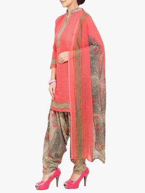 Printed unstitched salwar suit - 15441306 - Standard Image - 2