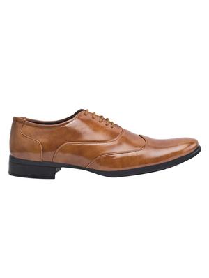 tan leatherette lace-up brouges - 15442343 - Standard Image - 2