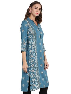 straight printed kurta - 15442930 - Standard Image - 2