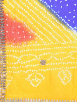 multi colored art silk bandhani dupatta - 15444186 - Standard Image - 2