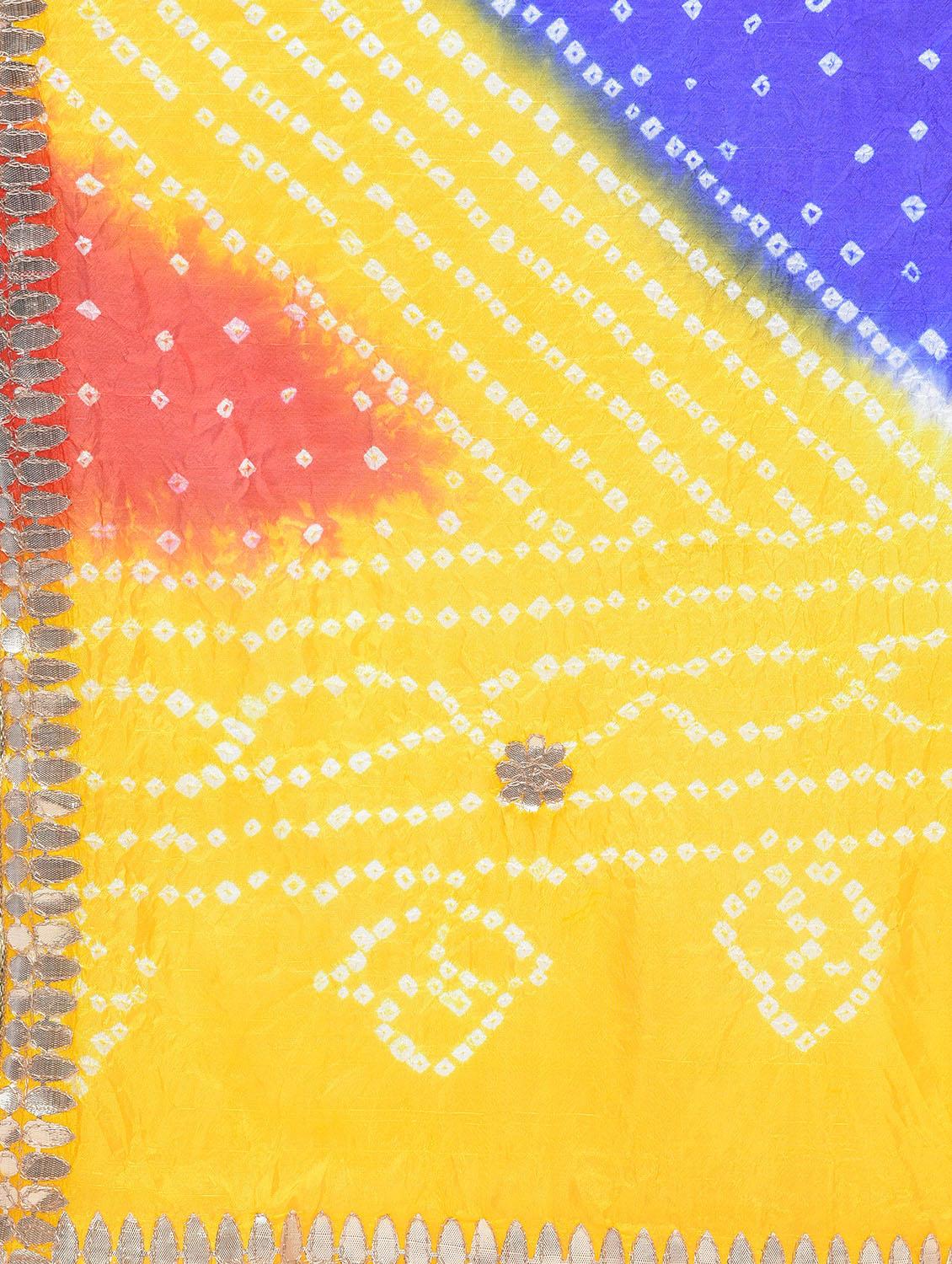 multi colored art silk bandhani dupatta - 15444186 - Zoom Image - 2