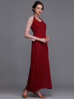 laced sleeve cutout detail maxi Dress - 15445199 - Standard Image - 2