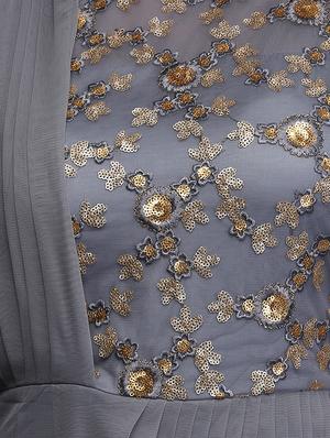 grey nylon fit & flare gown - 15445227 - Standard Image - 5
