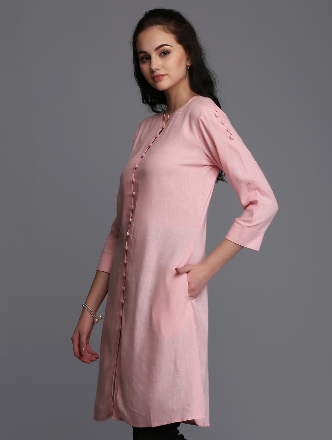 roll-up sleeved button front tunic - 15445261 - Zoom Image - 2