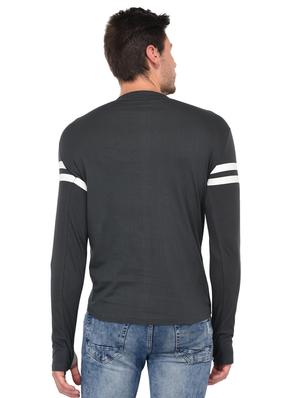 grey cotton thumb hole t-shirt - 15446271 - Standard Image - 2