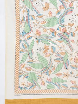 kalamkari printed beige saree with blouse - 15447757 - Standard Image - 5