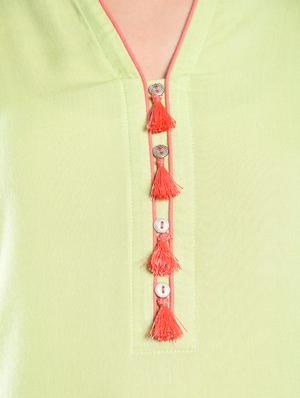straight kurta with tassels - 15448002 - Standard Image - 5