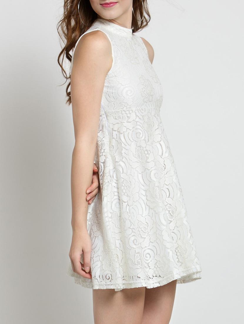 mock neck fit & flare dress - 15451760 - Zoom Image - 2
