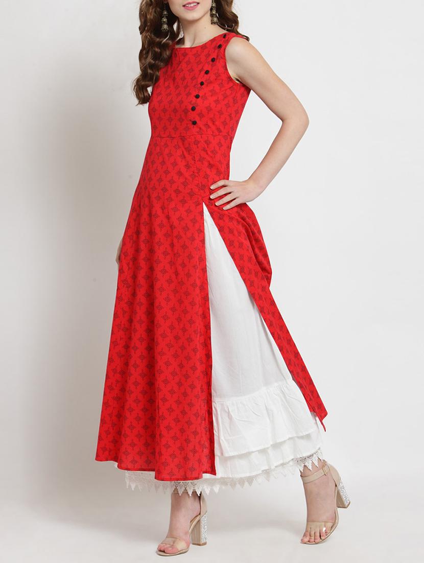 Front slit kurta Skirt set - 15451801 - Zoom Image - 2