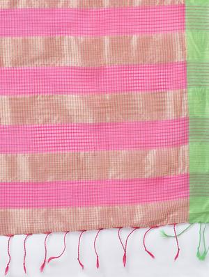 contrast border jamdani saree with blouse - 15452386 - Standard Image - 5