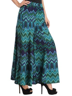 blue crepe flared palazzo - 15452718 - Standard Image - 2