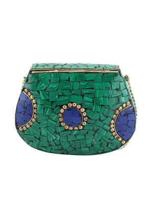 green metal box clutch - 15452828 - Standard Image - 2