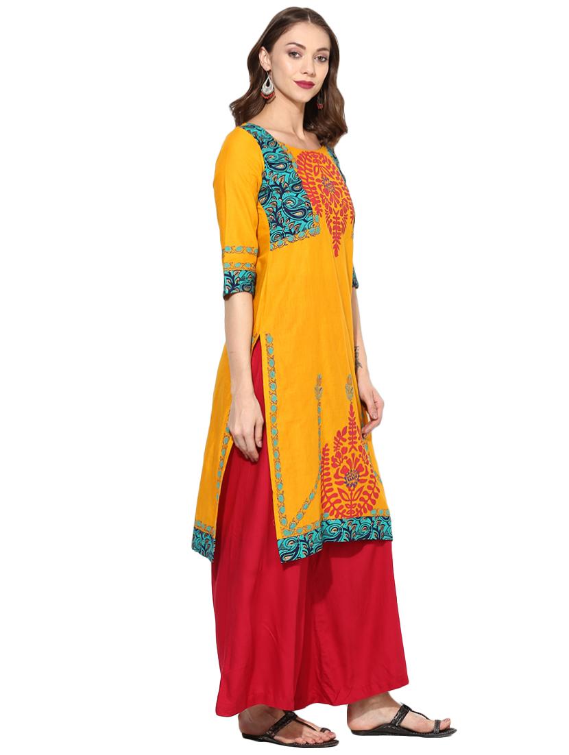 straight printed kurta - 15454809 - Zoom Image - 2
