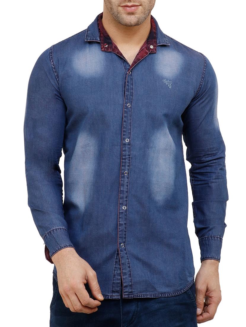 red cotton reversible casual shirt - 15455469 - Zoom Image - 5