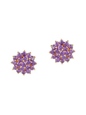 purple metal studs earring - 15455553 - Standard Image - 2