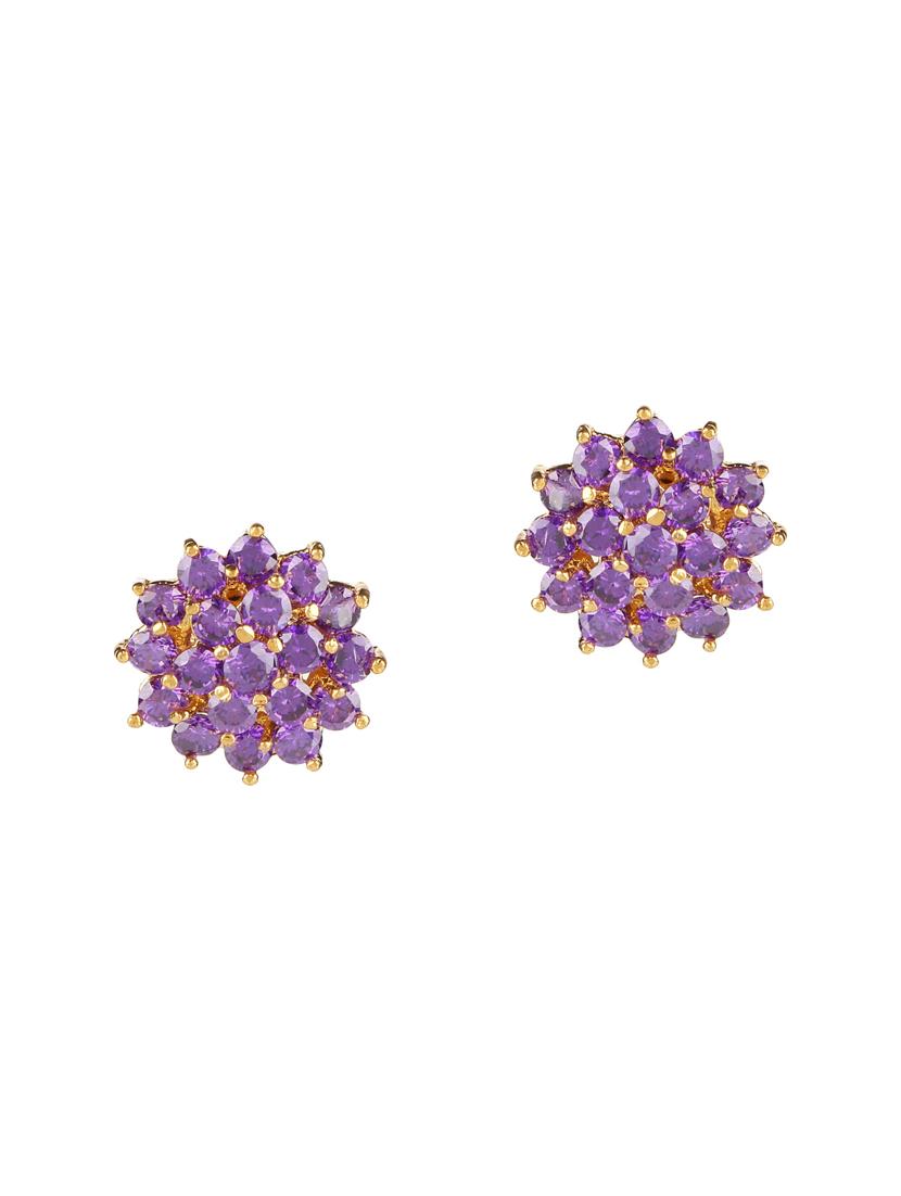 purple metal studs earring - 15455553 - Zoom Image - 2