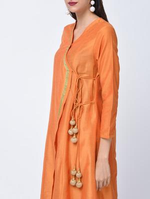 angrakha kurta with tassels - 15456338 - Standard Image - 2