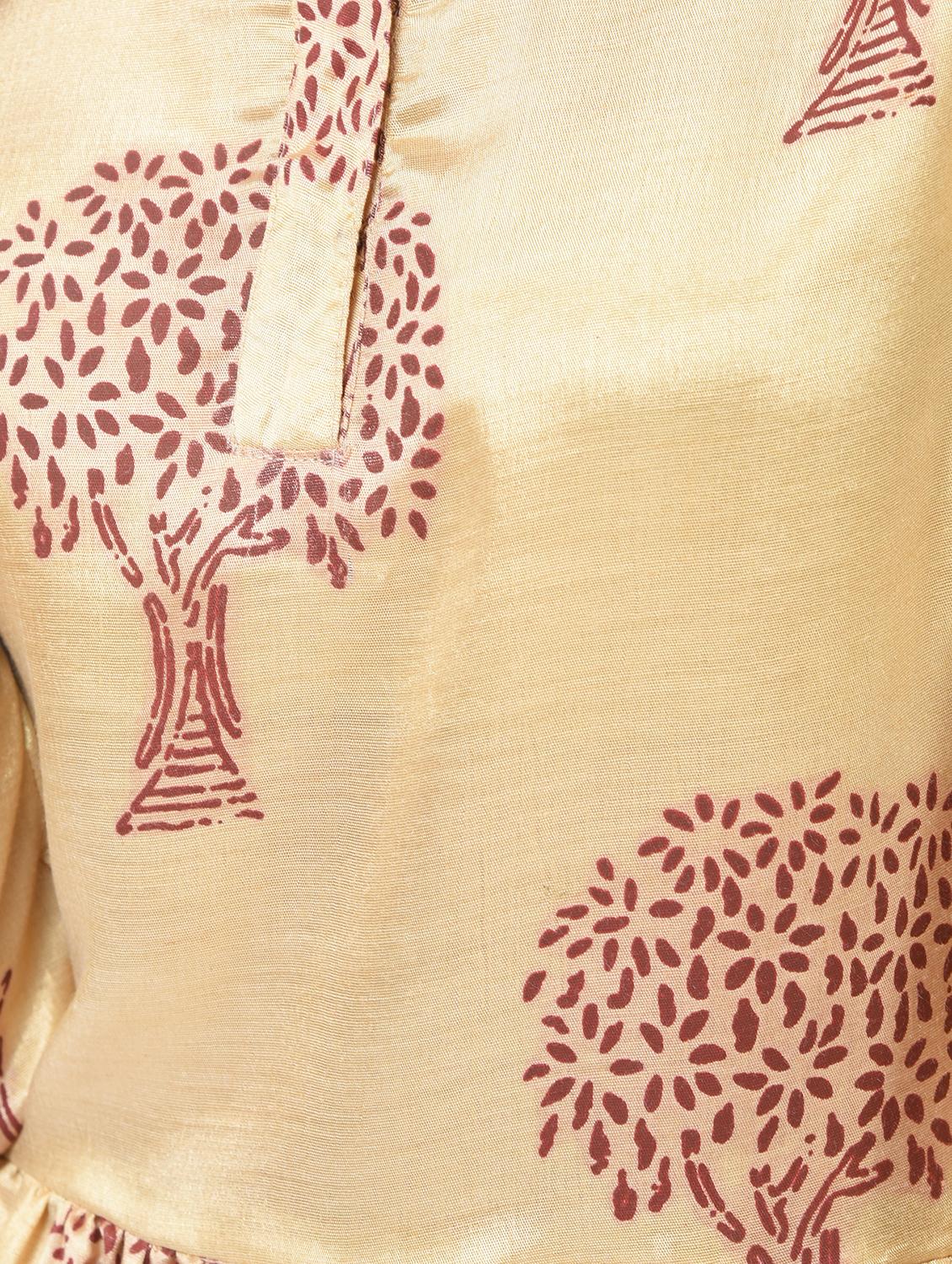 flared foil printed dress with tassels - 15456354 - Zoom Image - 5