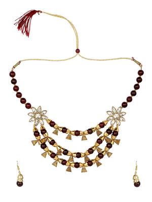 red metal necklaces and earring - 15456533 - Standard Image - 2