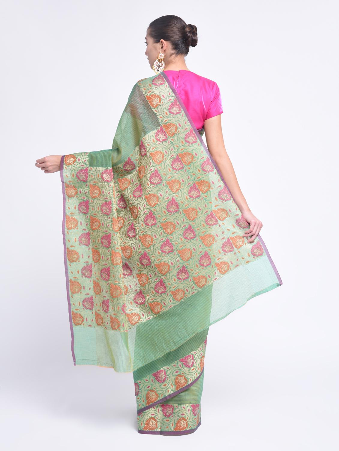 zari bordered saree with blouse - 15457121 - Zoom Image - 2