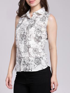 cycle print button up shirt - 15457353 - Standard Image - 2