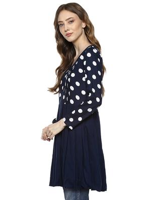blue viscose flared kurti - 15458310 - Standard Image - 2