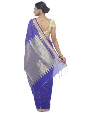 Golden Zari jamdani saree with blouse - 15458772 - Standard Image - 2