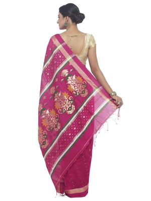Golden Zari jamdani saree with blouse - 15458778 - Standard Image - 2