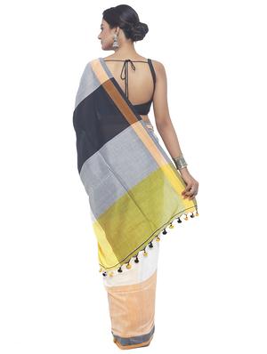 Organic Cotton handloom saree with blouse - 15458786 - Standard Image - 2