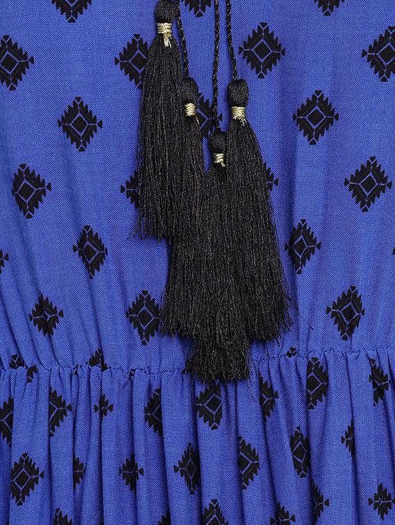 tassel tie neck a-line dress - 15459232 - Zoom Image - 5