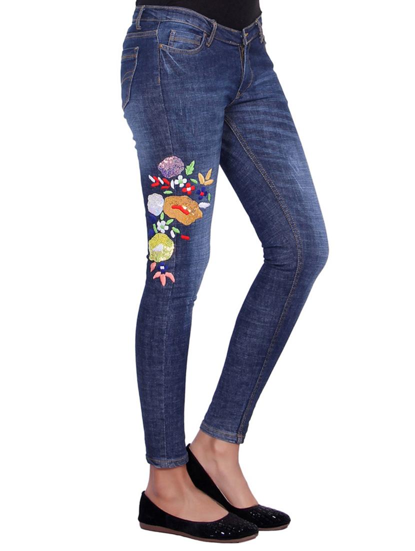 stone washed embroidered jeans - 15459463 - Zoom Image - 2