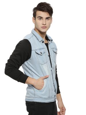 blue cotton denim jacket - 15460051 - Standard Image - 2