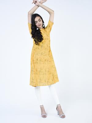 a-line checkered kurta - 15460154 - Standard Image - 2