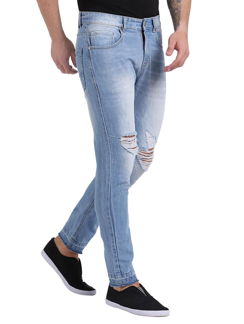 blue cotton ripped jeans - 15461081 - Zoom Image - 2