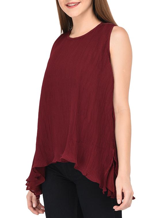 ruffled hem asymmetric top - 15461258 - Zoom Image - 2