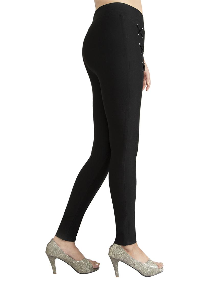 eyelet lace-up solid jegging - 15462476 - Zoom Image - 2