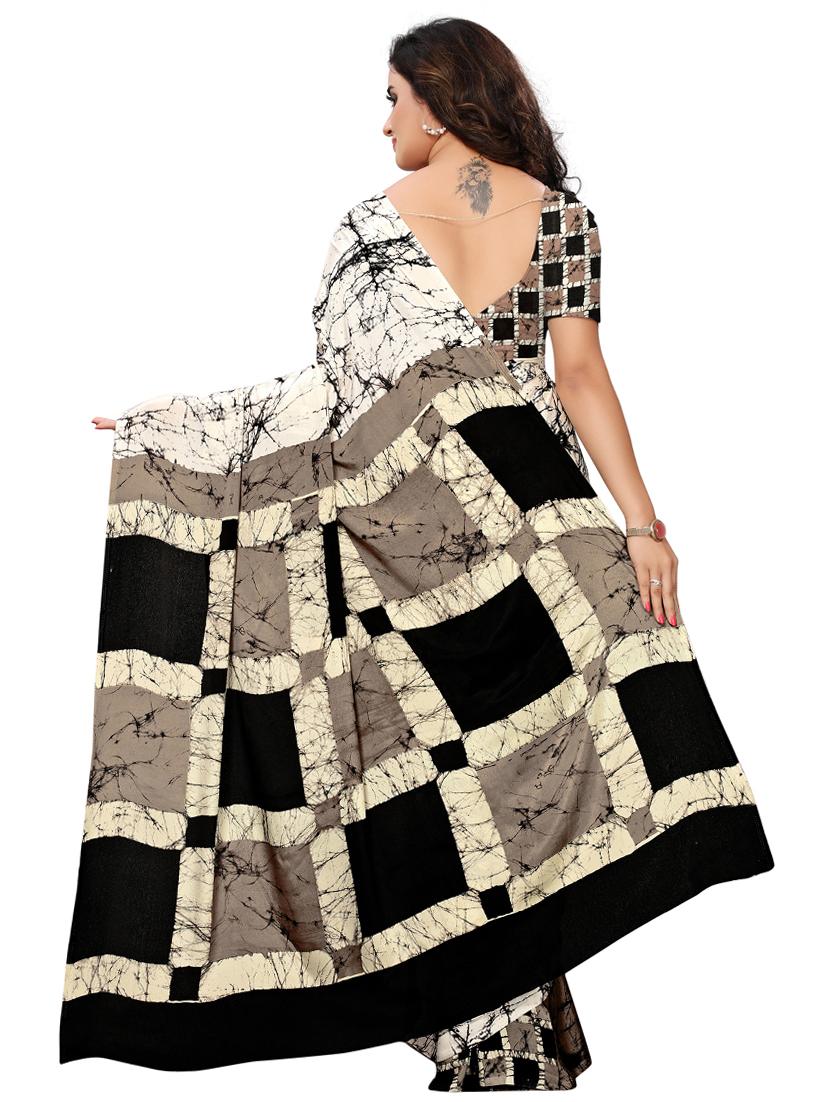 Abstract printed tie & dye saree with blouse - 15463426 - Zoom Image - 2