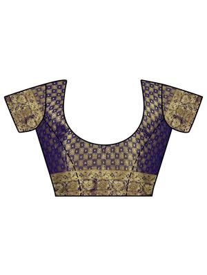 gold zari motif kanjivaram saree with blouse - 15464038 - Standard Image - 2