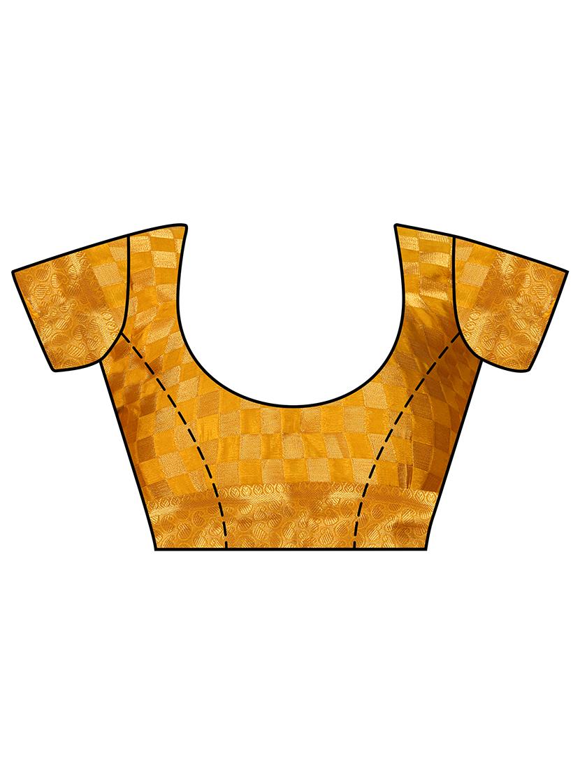 zari paisley motif kanjivaram saree with blouse - 15464088 - Zoom Image - 2