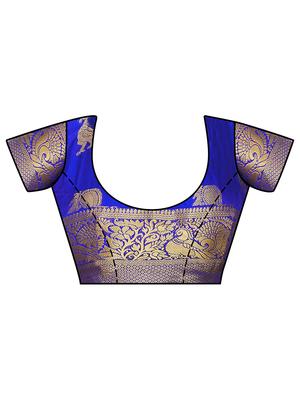 contrast pallu conversational kanjivaram saree with blouse - 15464241 - Standard Image - 2